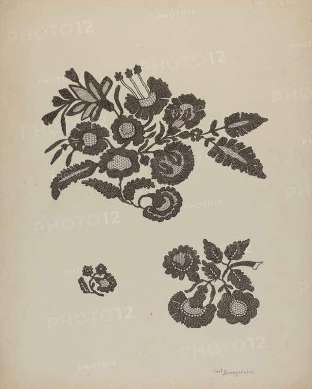 Embroidered Flower Motif, 1941.