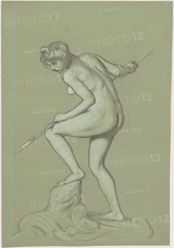 Girl Spearing Dolphin, c. 1900.