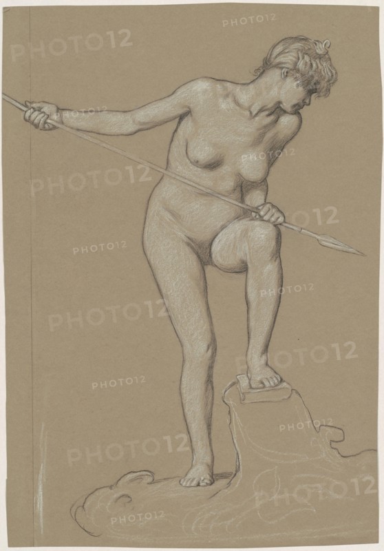 Girl Spearing Dolphin, c. 1900.