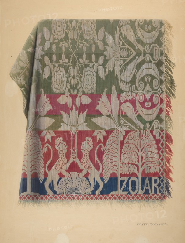 Zoar Jacquard Coverlet, c. 1938.