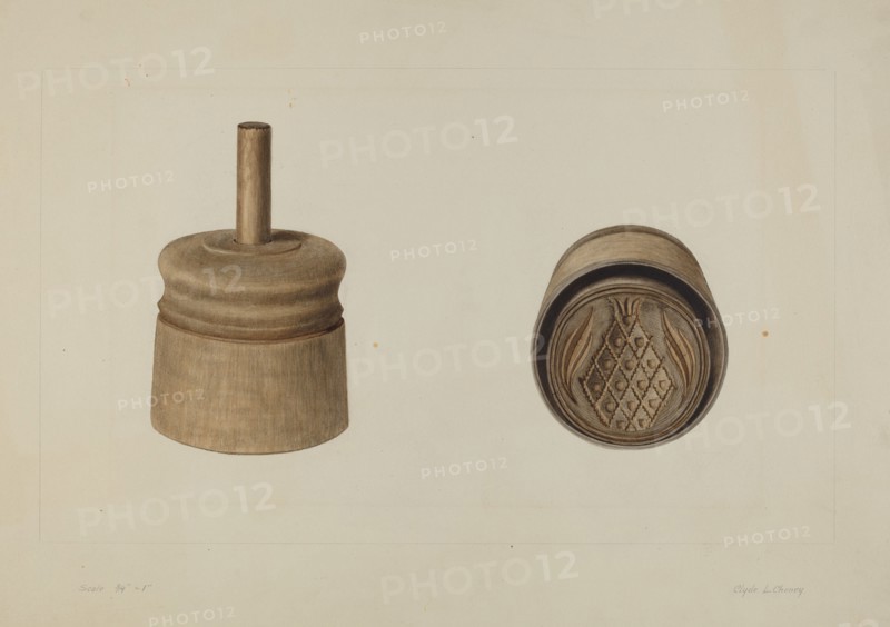 Pa. German Butter Mold, 1935/1942. Creator: Clyde L. Cheney.