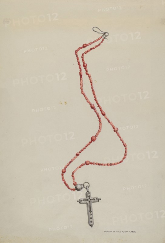 Coral Beads and Crucifix, c. 1937.