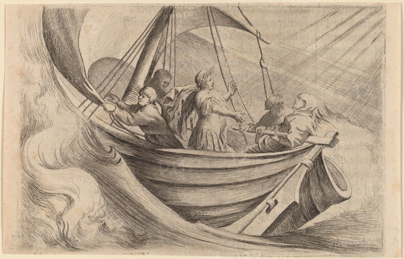 Caesar Crossing Stormy Seas, 1634.