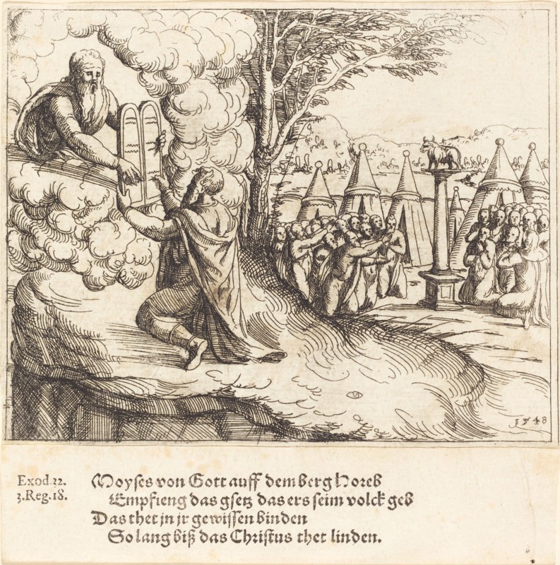 Moses Receiving the Tablets, 1548.