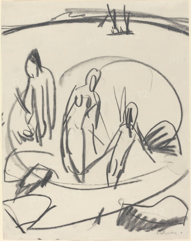 Three Bathers in the Sea, c. 1914.