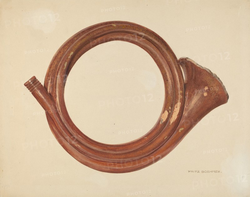 Zoar Pottery Assembly Horn, c. 1937.