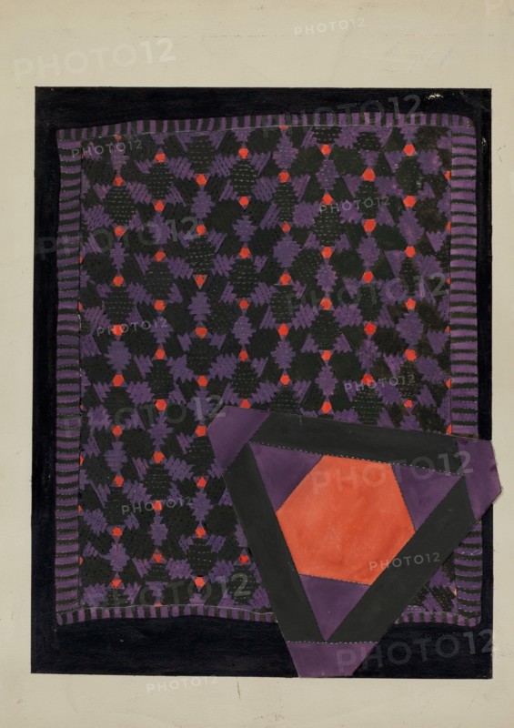 Patchwork Quilt and Detail, c. 1936.