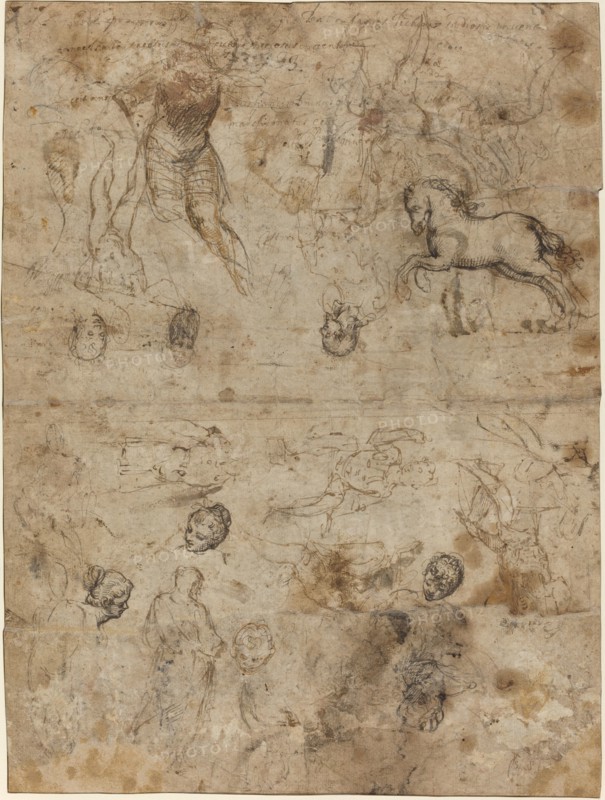 Sheet of Studies, late 16th century.