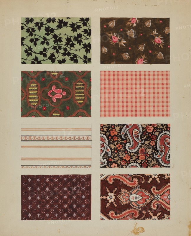 Figured Material from Quilt, c. 1936.