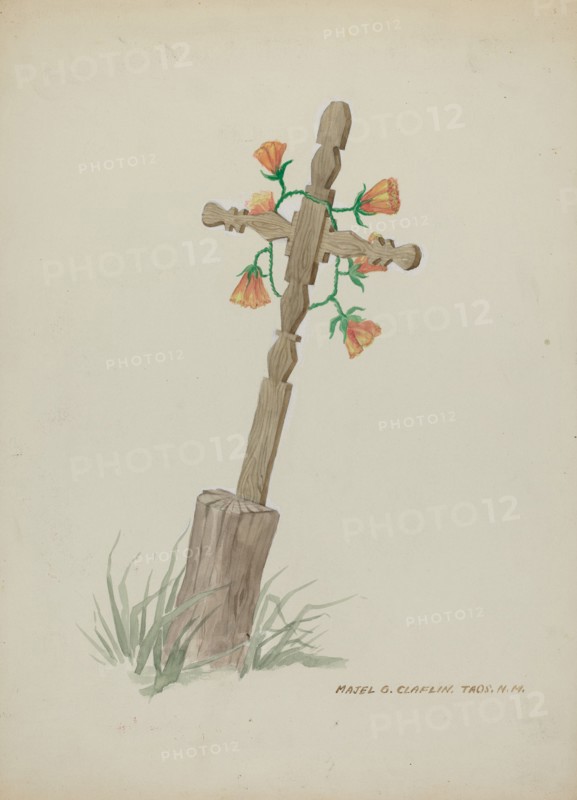 Wooden Cross used as Headstone, c. 1937.