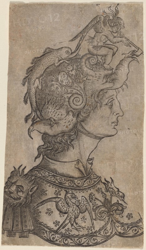 Man in a Fantastic Helmet, c. 1470/1480.