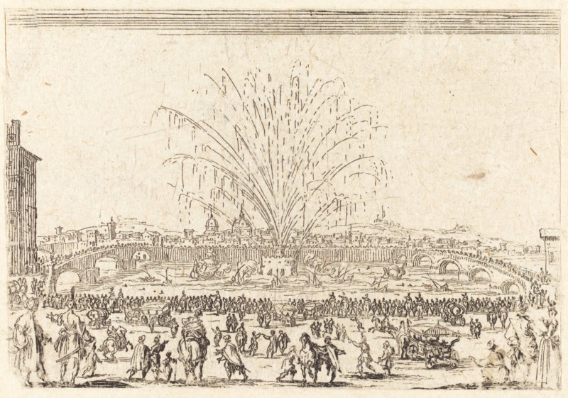 Fireworks on the Arno, Florence, c. 1622.