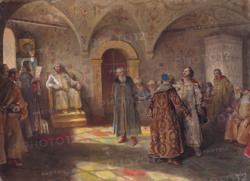 Tsar and boyars, 1907. Private Collection.