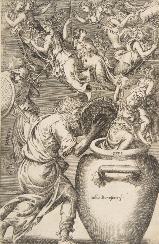 Epimetheus opening Pandora's box, 1531-76.