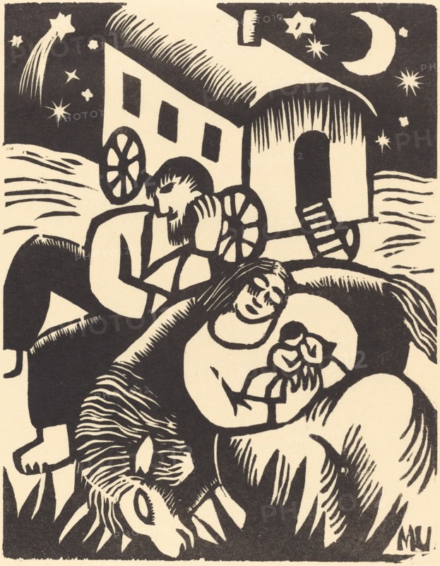 Ruhende Zigeuner, 1918. [Peaceful gipsies].