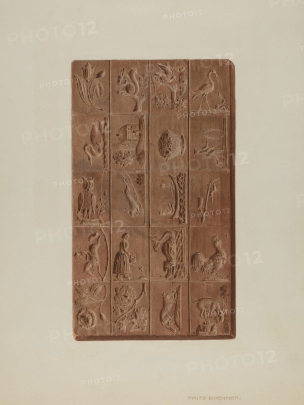 Springerle Board for Christmas Cakes, c. 1939.