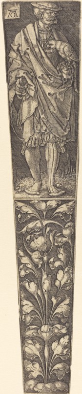 Dagger Sheath with Gentleman Holding a Parrot.