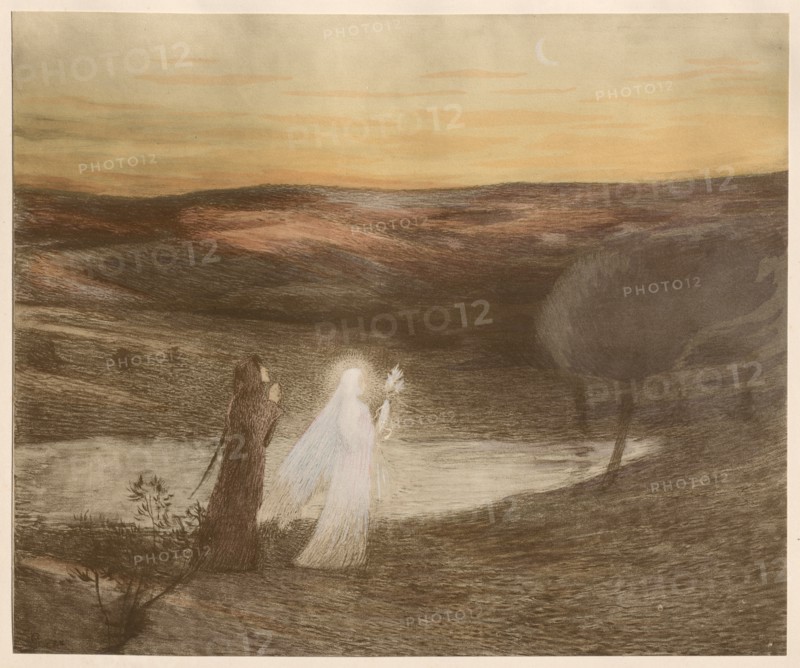 Dante meet Beatrice , 1898. Private Collection.