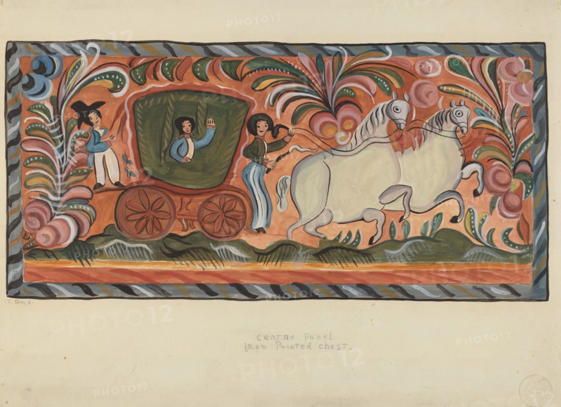Chest of Native Pine Painted in Oil, 1935/1942.