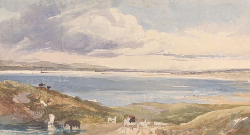 Landscape by the Shore with Road in Foreground.