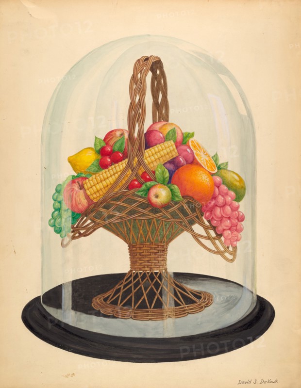 Ornament, Wax Fruit under Glass Globe, 1935/1942.