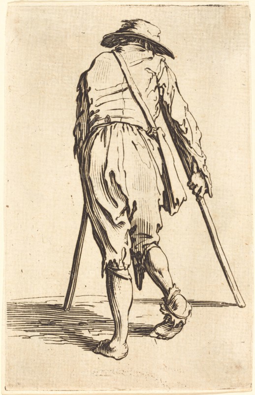 Beggar with Crutches and Hat, Back View, c. 1622.
