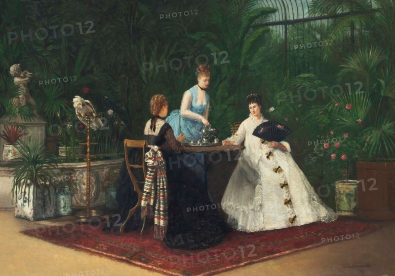 Tea in the conservatory, 1893. Private Collection.
