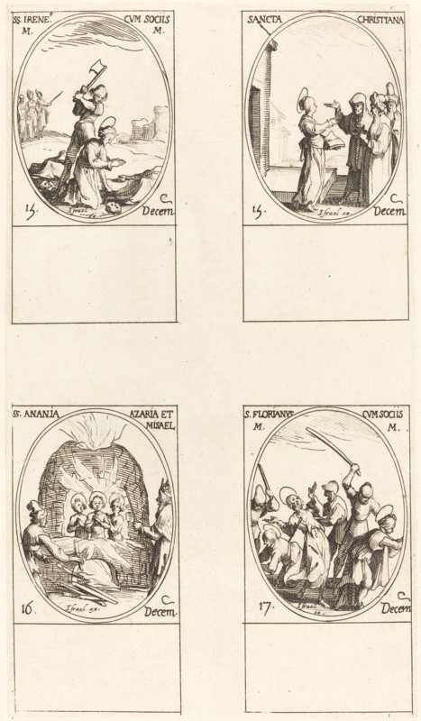 St. Bibiana; St. Birinus; St. Barbara; St. Sabbas.