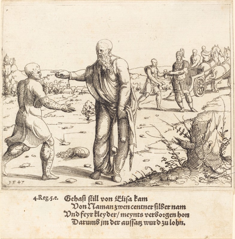 Elisha Punishes Gehazi with Naaman's Leprosy, 1547.