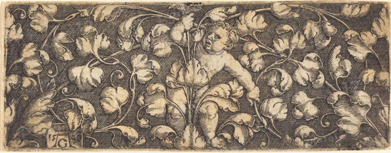 Ornament with Foliage and a Child in the Center, 1539.