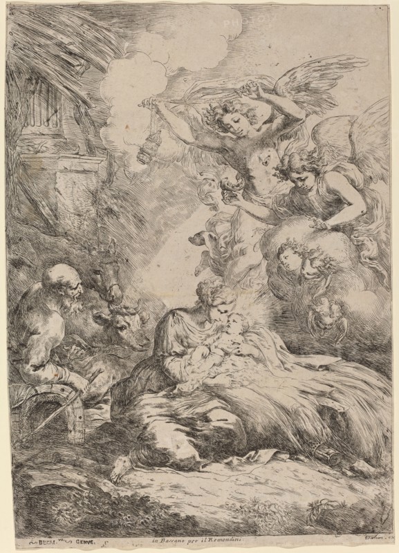 The Holy Family Adored by Angels (The Large Nativity).