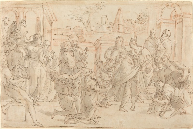 Joseph and His Brother in Egypt [verso], 17th century.