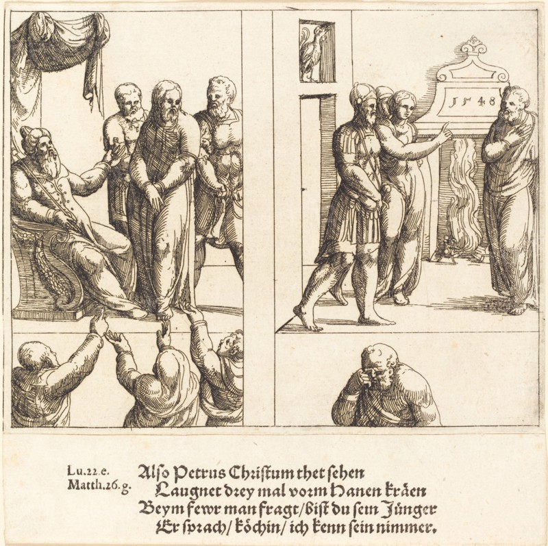 Christ before Caiaphas, and Peter Denying Christ, 1548.