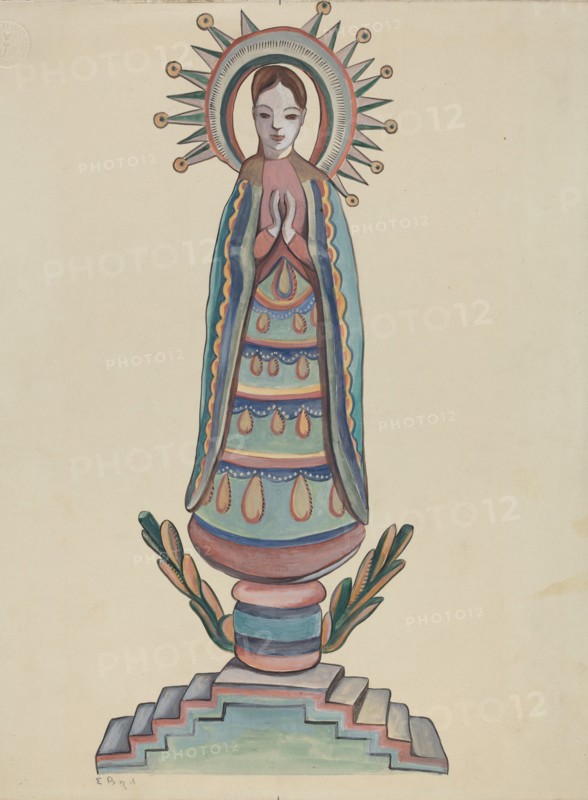 New Mexico, "Bulto", Polychromed Wooden Figure, 1935/1942.
