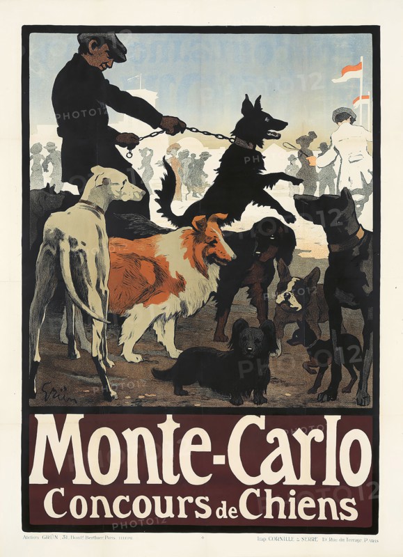 Monte Carlo, Concours de Chiens, 1900s. Private Collection.