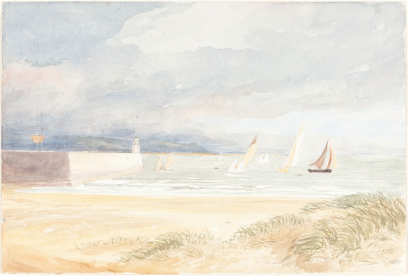 Shore Scene with Sailboats (Portland, Dorset?), 1822/1839?.