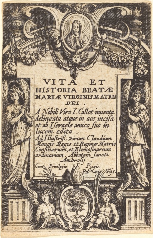 Frontispiece for "The Life of the Virgin", in or after 1630.