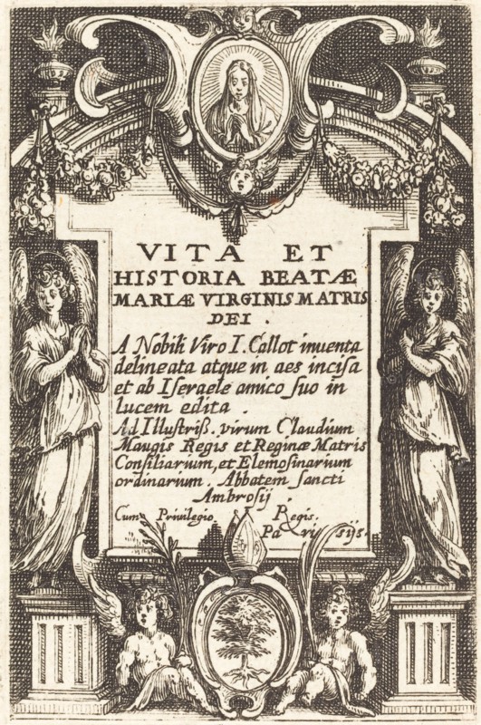 Frontispiece for "The Life of the Virgin", in or after 1630.