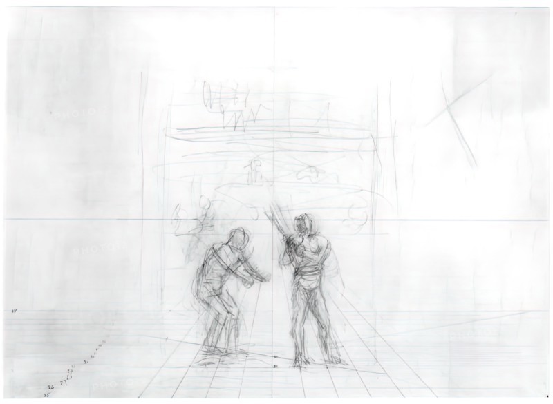 (Untitled) (Perspective Study Of Baseball Players), c. 1875.