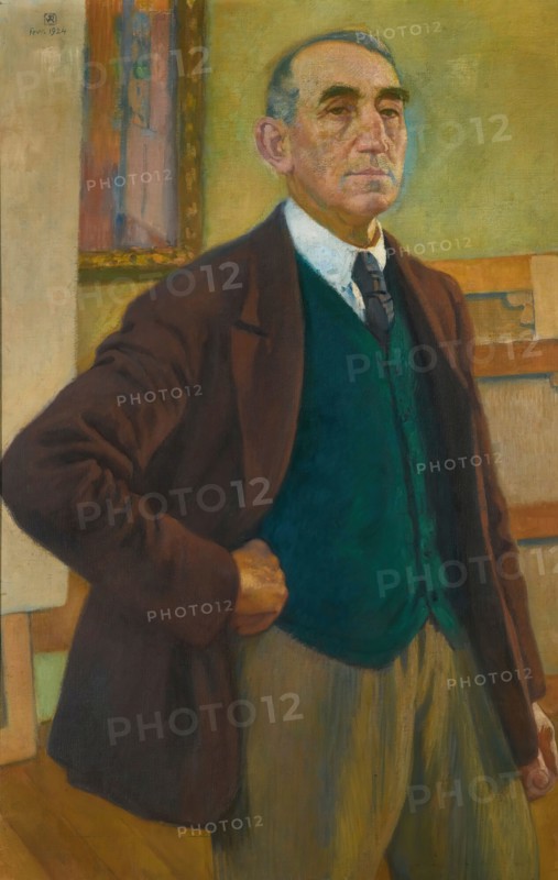 Self Portrait in a Green Waistcoat, 1924. Private Collection.