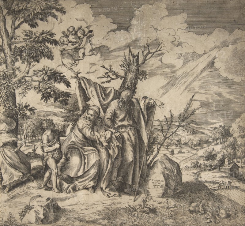 The rest of the Holy Family on their flight to Egypt, 1531-76.