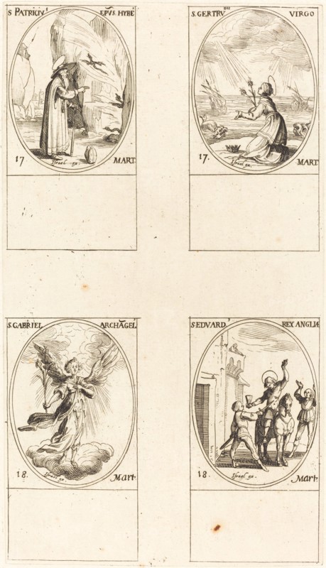 St. Patrick; St. Gertrude; St. Gabriel, Archangel; St. Edward.