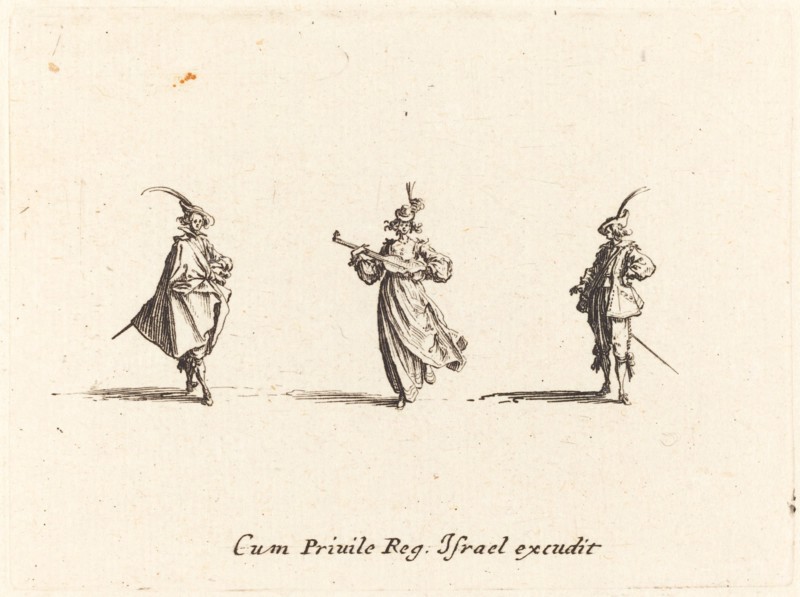 Lady with String Instrument, and Two Gentlemen, probably 1634.