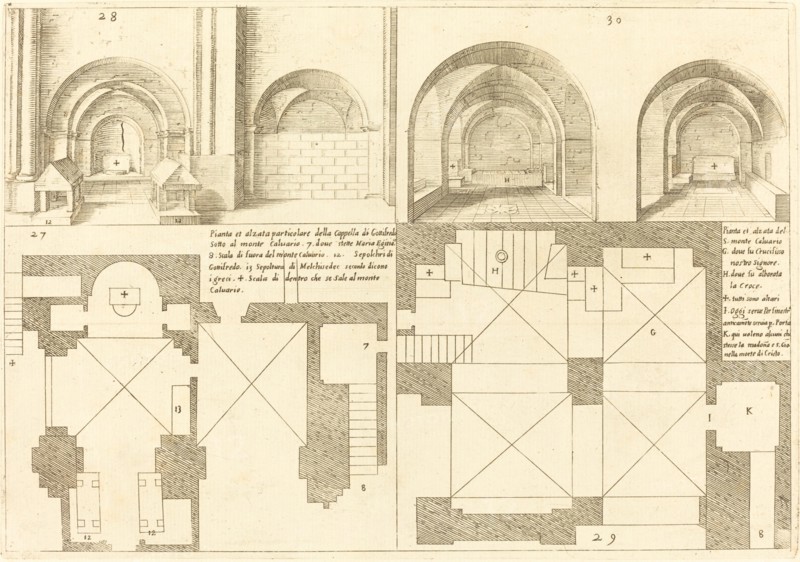 Plan and Elevation of the Chapel of Godefroy de Bouillon, 1619.