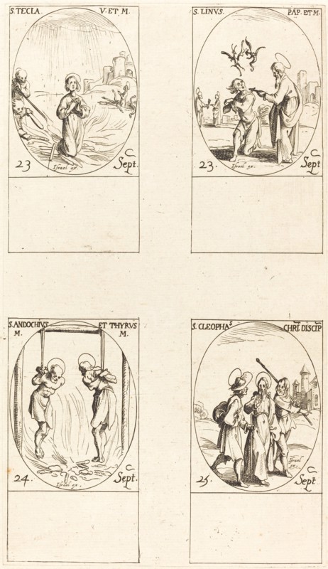 St. Thecla; St. Linus; Sts. Andochius and Thyrsus; St. Cleophas.