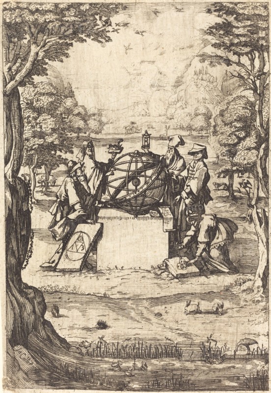 Frontispiece for the Sacred Cosmologia (Title With Astrologers).