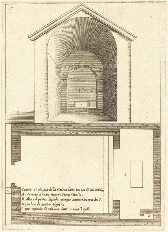 Plan and Elevation of the Church near the House of Caiaphas, 1619.