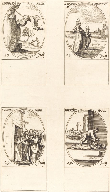 St. Pantaleon; Sts. Nazarius and Celsus; St. Martha; St. Beatrice.