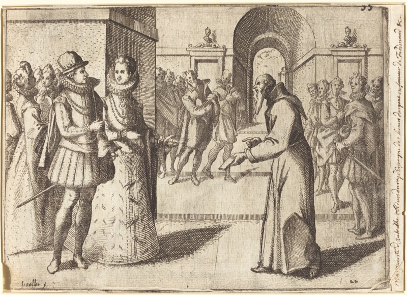 A Capucin bringing the thanks of the King of Bavaria [recto], 1612.