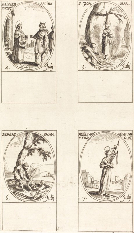 St. Elizabeth of Portugal; St. Zoe; St. Isaiah, Prophet; St. Edelburge.